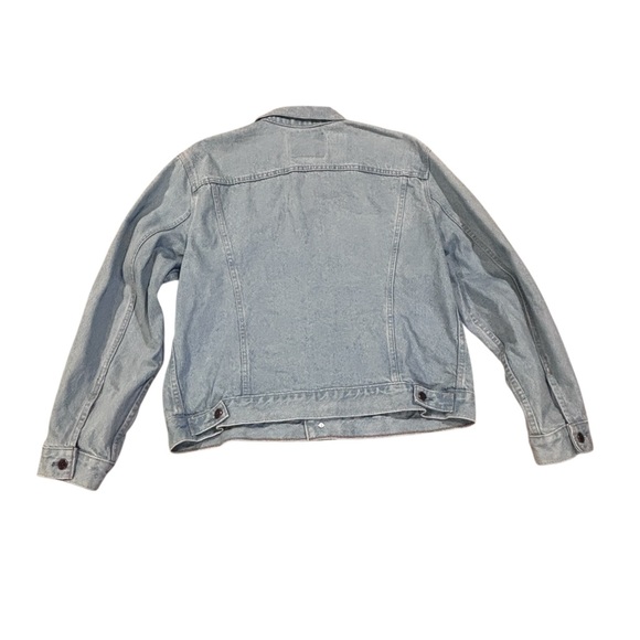 Vintage Levi’s Orange Tab Denim Trucker Jacket Light Wash Leather Patch 80s 90s - Picture 4 of 7